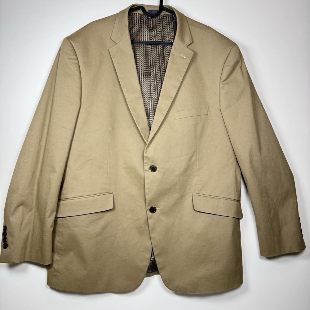 Madison Modern Fit Men's Sport‎ Coat Blazer 46/48 XL Beige Cotton Preppy